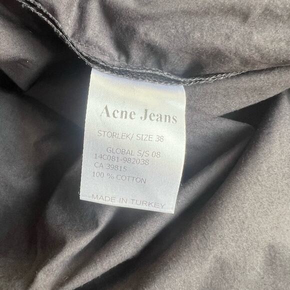 ACNE JEANS CASUAL COTTON CHARCOAL DRESS SHORT SLEEVE SIZE 38 - Picture 7 of 12